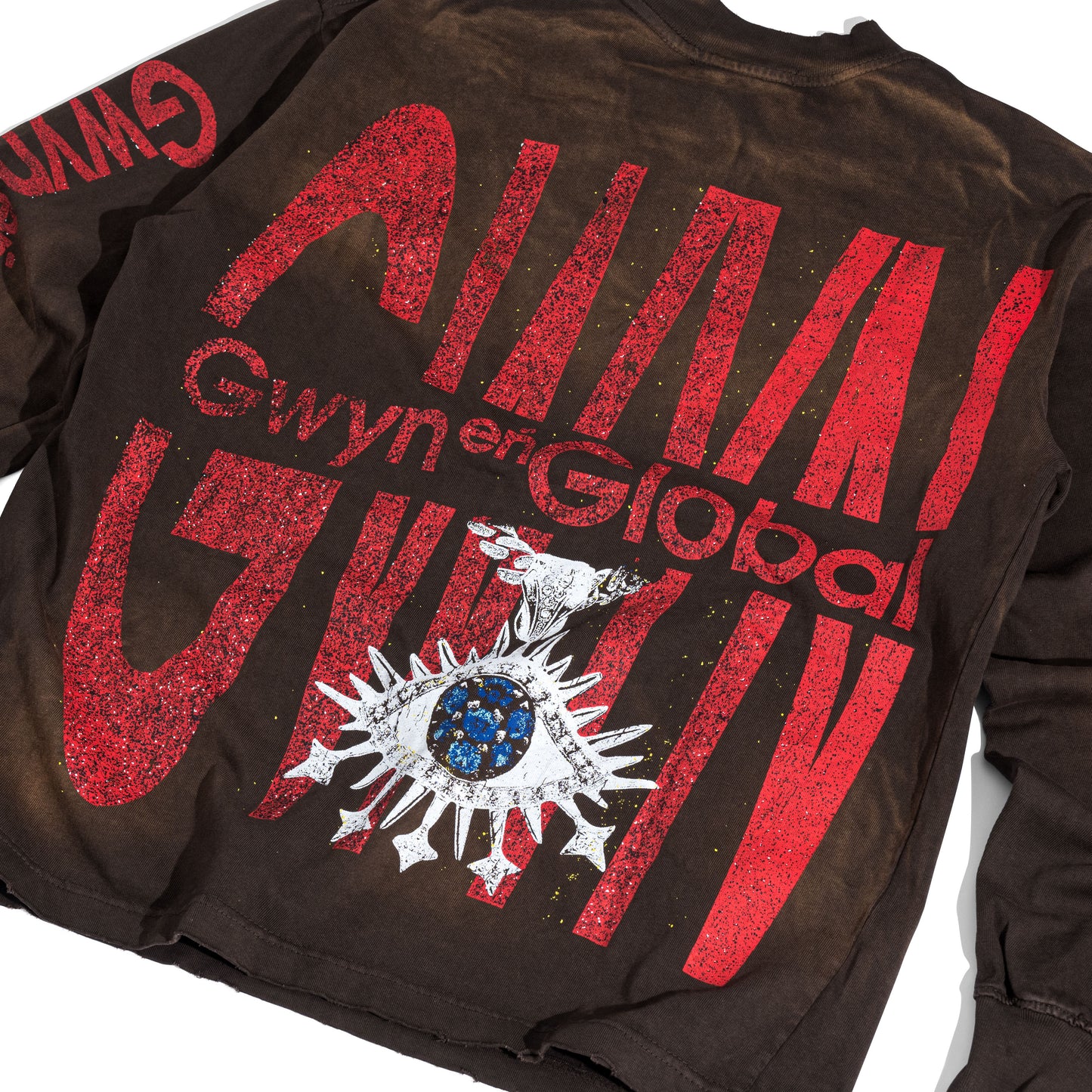GWYN GLOBAL VISION LONG SLEEVED T-SHIRT/ WASHED BROWN