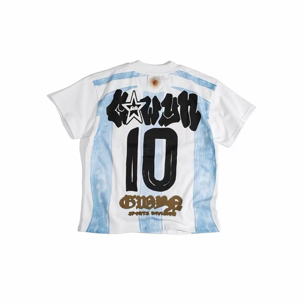 GWYN GRAPHIC FOOTBALL ARG PRINT T-SHIRT/ WHITE