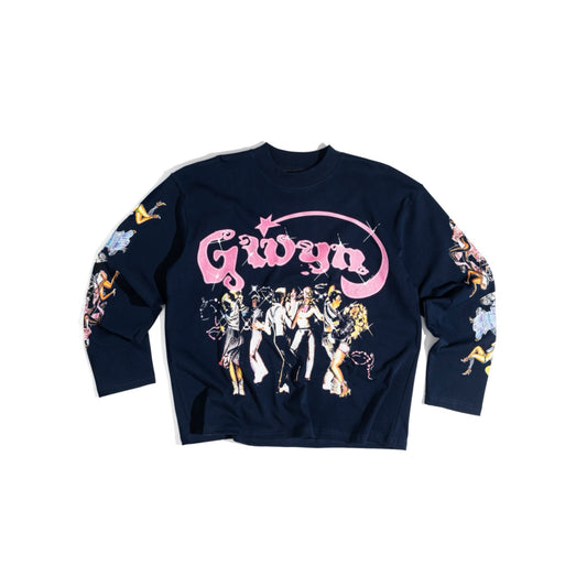 GWYN NIGHT CLUB LONG SLEEVED T-SHIRT/ NAVY BLUE