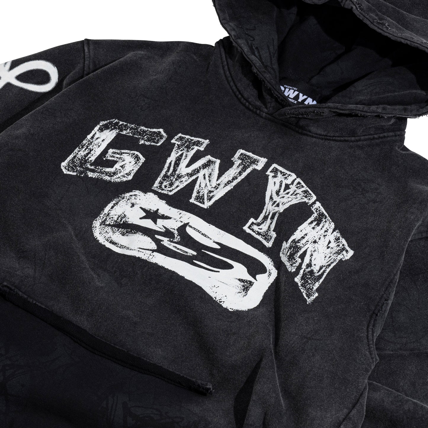 GWYN WASHED LOGO HOODIE/ WASHED BLACK