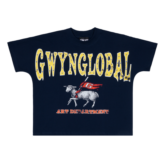 GWYN ADORABLE GOAT T-SHIRT/ NAVY BLUE