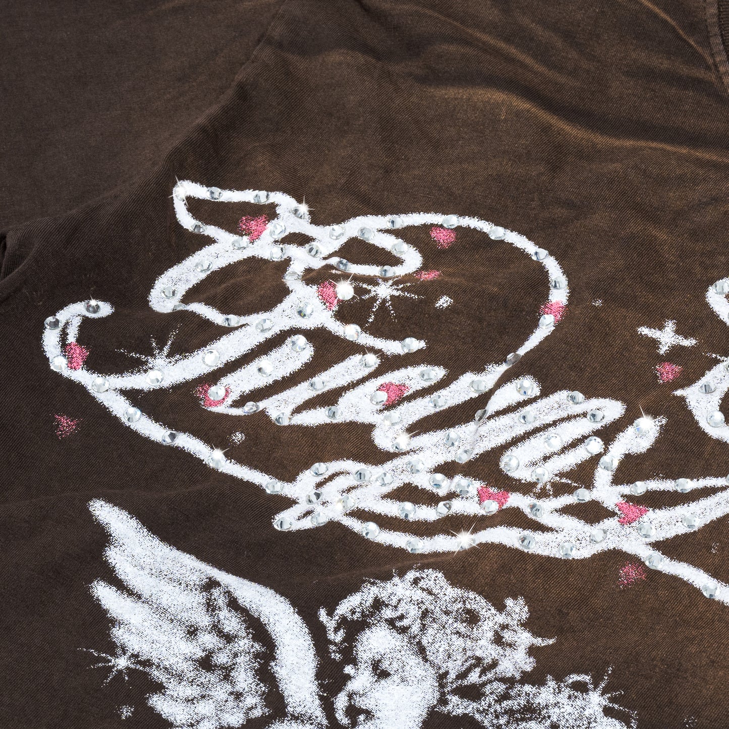 GWYN TWIN CHERUB WASH T-SHIRT/ WASHED BROWN