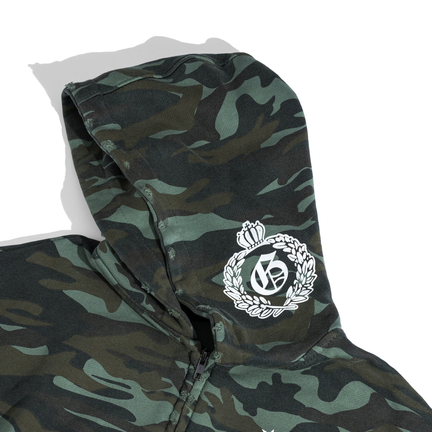 GWYN CAMO HEAVY WASH ZIP/ OLIVE GREEN