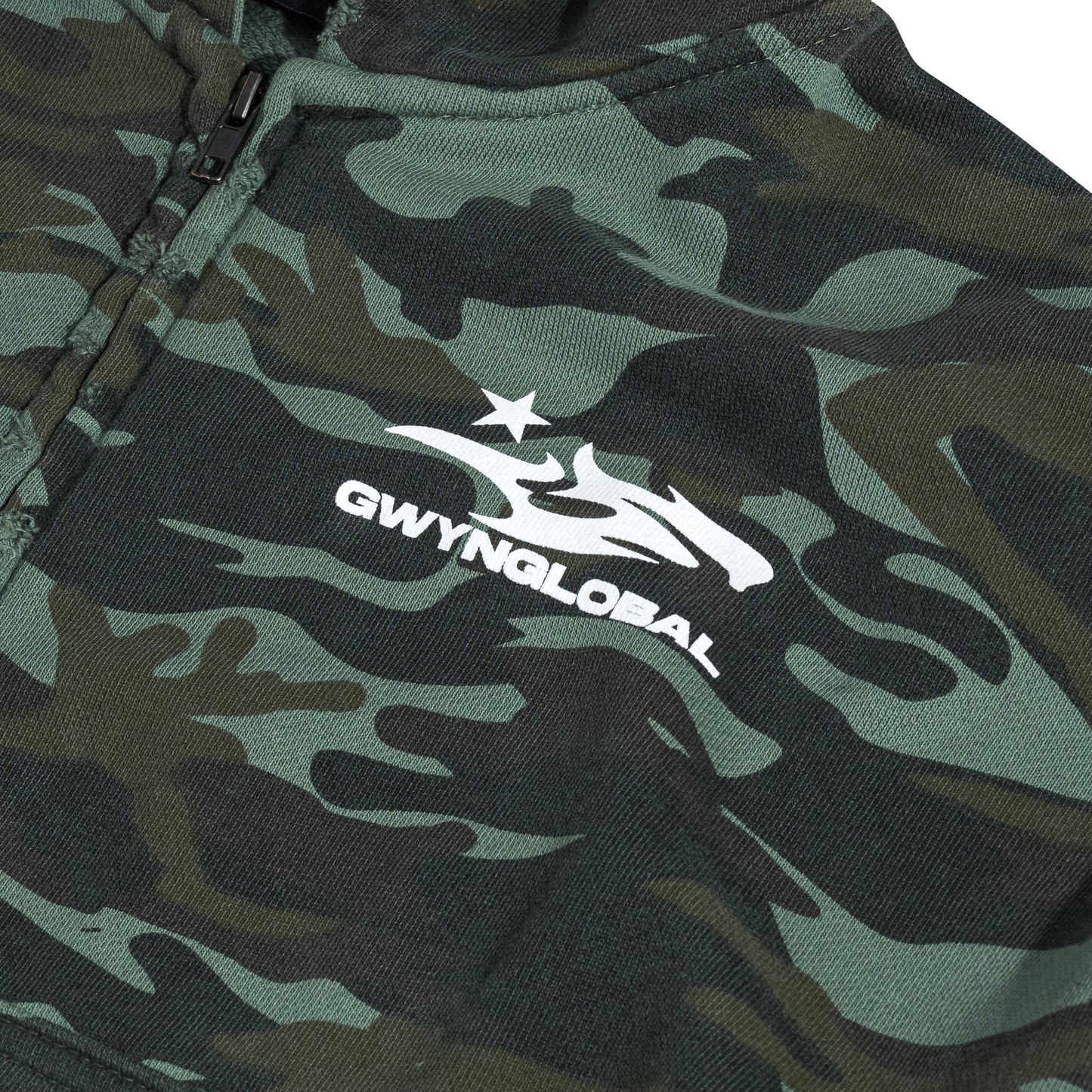 GWYN CAMO HEAVY WASH ZIP/ OLIVE GREEN