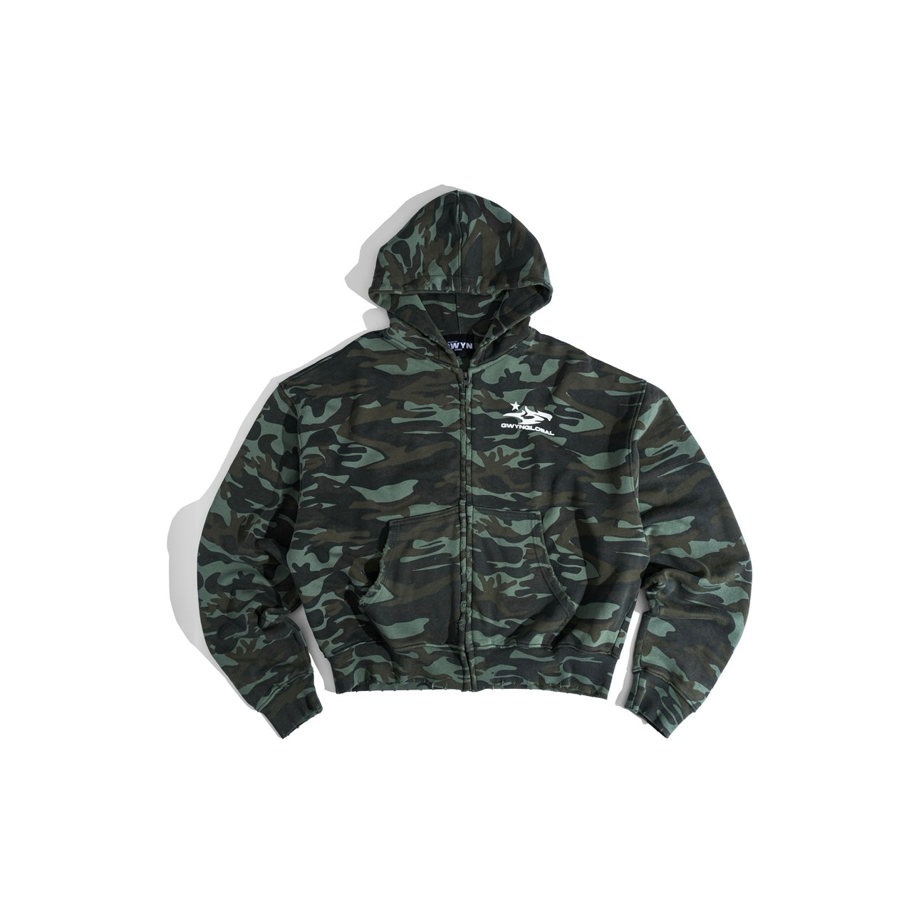 GWYN CAMO HEAVY WASH ZIP/ OLIVE GREEN