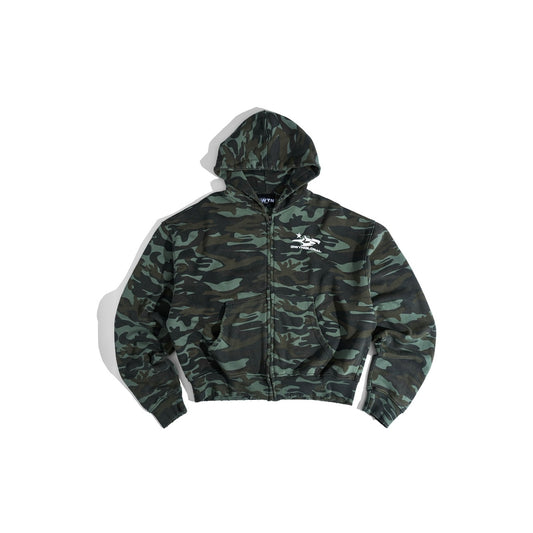 GWYN CAMO HEAVY WASH ZIP/ OLIVE GREEN