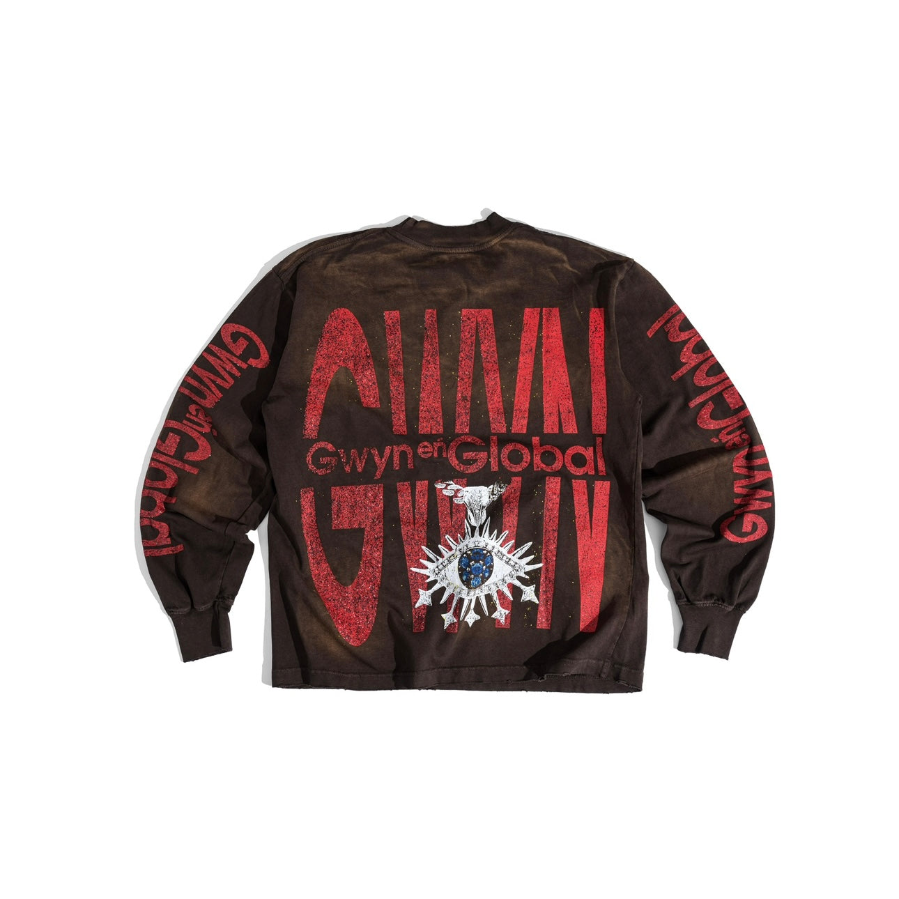GWYN GLOBAL VISION LONG SLEEVED T-SHIRT/ WASHED BROWN