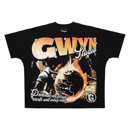 GWYN LONELY ASTRONAUT T-SHIRT/ BLACK